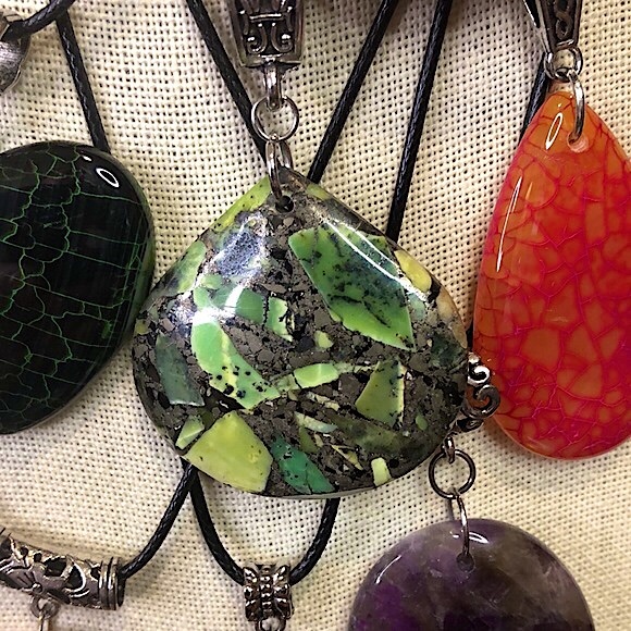 Natural Gemstones & Fossil Pendant Necklaces Hand Honed Ornate Bail BOUTIQUE - Picture 10 of 16